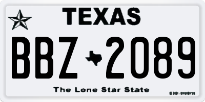 TX license plate BBZ2089