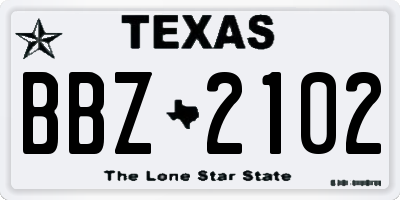 TX license plate BBZ2102