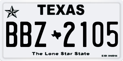 TX license plate BBZ2105