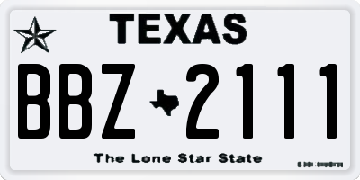 TX license plate BBZ2111