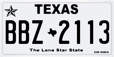 TX license plate BBZ2113