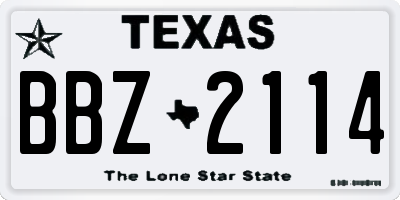 TX license plate BBZ2114