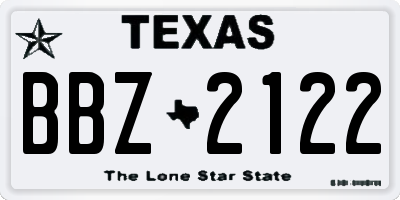 TX license plate BBZ2122