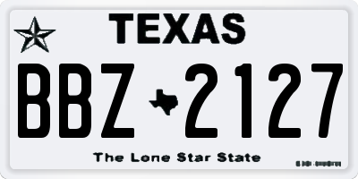 TX license plate BBZ2127
