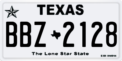 TX license plate BBZ2128