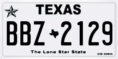 TX license plate BBZ2129