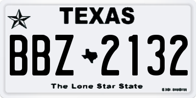 TX license plate BBZ2132