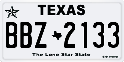 TX license plate BBZ2133