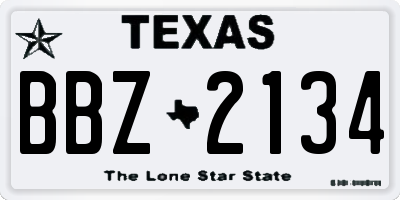 TX license plate BBZ2134