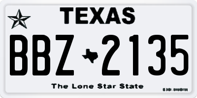 TX license plate BBZ2135
