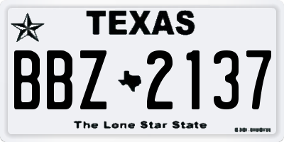 TX license plate BBZ2137