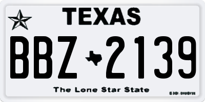 TX license plate BBZ2139