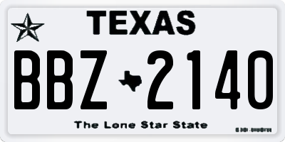 TX license plate BBZ2140