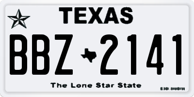 TX license plate BBZ2141