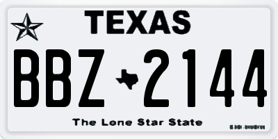 TX license plate BBZ2144