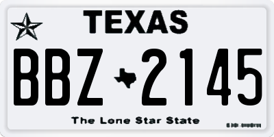 TX license plate BBZ2145