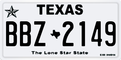 TX license plate BBZ2149