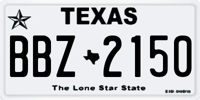 TX license plate BBZ2150