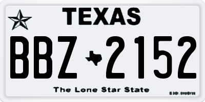 TX license plate BBZ2152