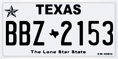 TX license plate BBZ2153