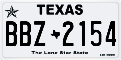TX license plate BBZ2154
