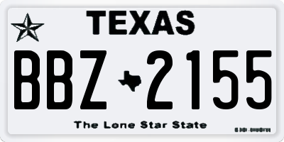 TX license plate BBZ2155