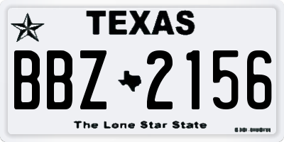 TX license plate BBZ2156