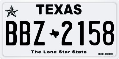TX license plate BBZ2158
