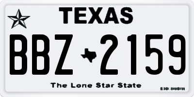 TX license plate BBZ2159