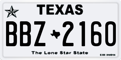 TX license plate BBZ2160