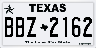 TX license plate BBZ2162