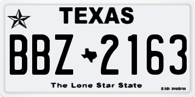 TX license plate BBZ2163