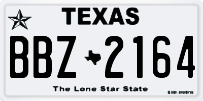 TX license plate BBZ2164
