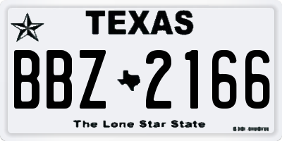 TX license plate BBZ2166