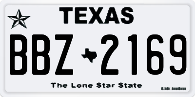 TX license plate BBZ2169