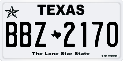 TX license plate BBZ2170
