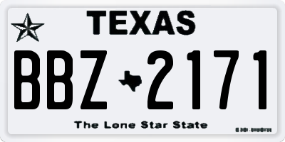 TX license plate BBZ2171