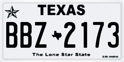 TX license plate BBZ2173
