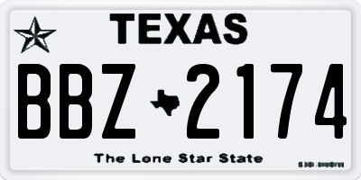 TX license plate BBZ2174
