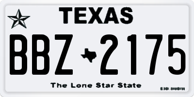 TX license plate BBZ2175