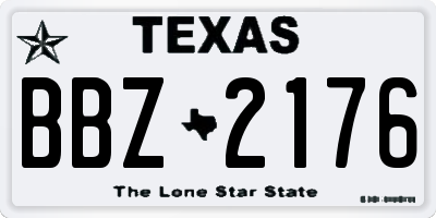 TX license plate BBZ2176