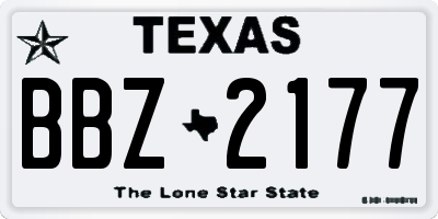 TX license plate BBZ2177