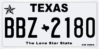 TX license plate BBZ2180