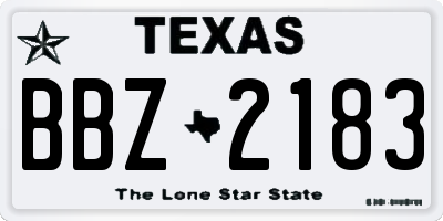TX license plate BBZ2183