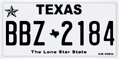 TX license plate BBZ2184