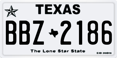 TX license plate BBZ2186