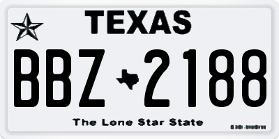 TX license plate BBZ2188