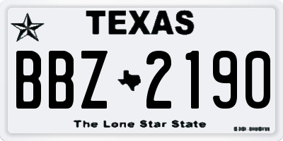 TX license plate BBZ2190