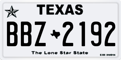 TX license plate BBZ2192