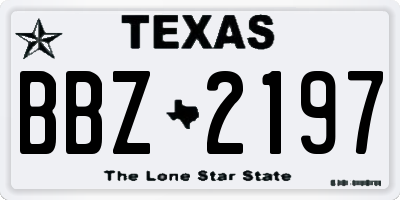 TX license plate BBZ2197
